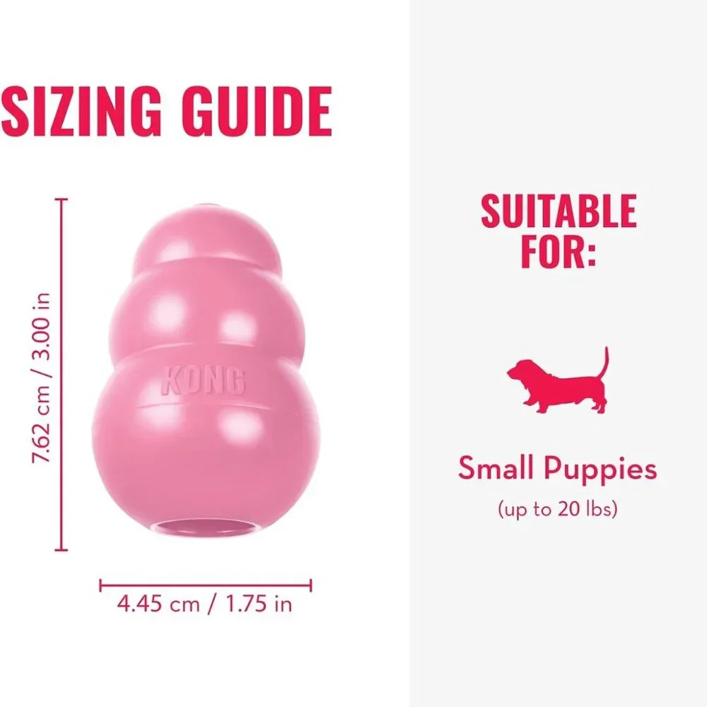 Pet Teether Cooling Chew Toy for Dogs and 2 Puppy KONG Natural Teething Rubber